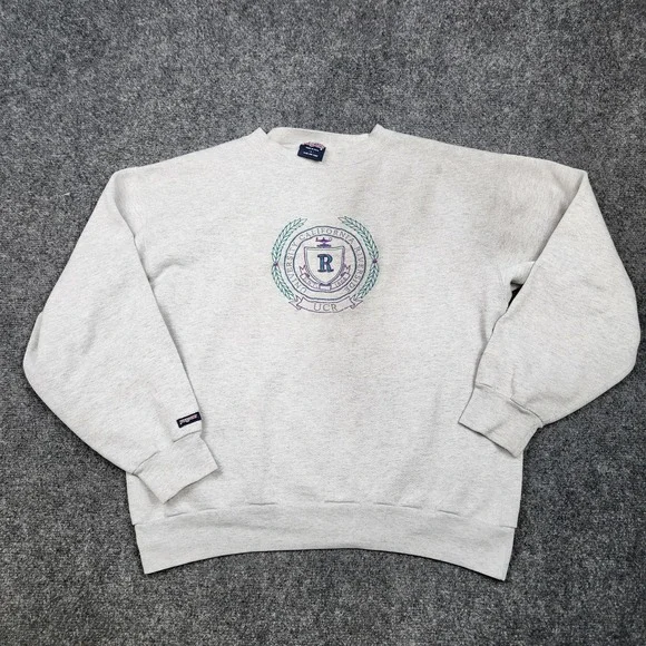 Vintage University California Riverside Sweatshirt Mens Large Gray NCAA College - Picture 1 of 8